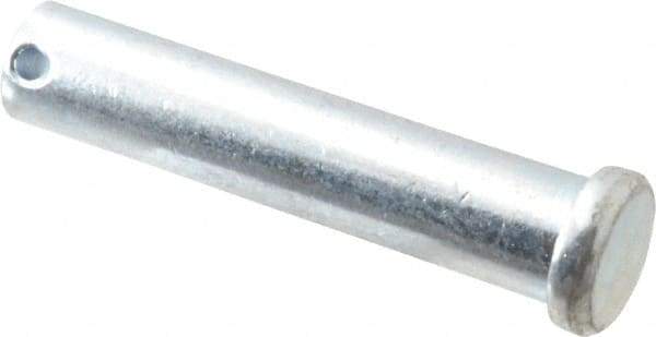 Made in USA - 5/8" Pin Diam, 3" OAL, Standard Clevis Pin - 5/32" Hole, 2-27/32" Usable Length, Zinc-Plated Steel - A1 Tooling