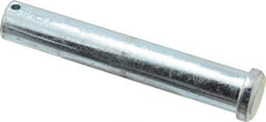 Made in USA - 3/4" Pin Diam, 4-1/2" OAL, Standard Clevis Pin - 5/32" Hole, 4-11/32" Usable Length, Zinc-Plated Steel - A1 Tooling