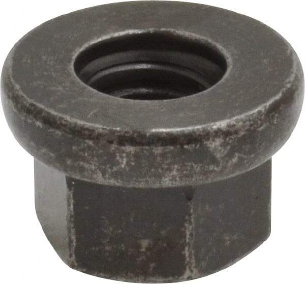 Gibraltar - M6, 14mm Flange Diam, 9mm High, 10mm Across Flats, Flange Nut - Grade 10 Steel, Black Phosphate Finish, 3" Flange Height, DIN 6331 - A1 Tooling