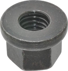 Gibraltar - M10, 22mm Flange Diam, 15mm High, 16mm Across Flats, Flange Nut - Grade 10 Steel, Black Phosphate Finish, 4" Flange Height, DIN 6331 - A1 Tooling