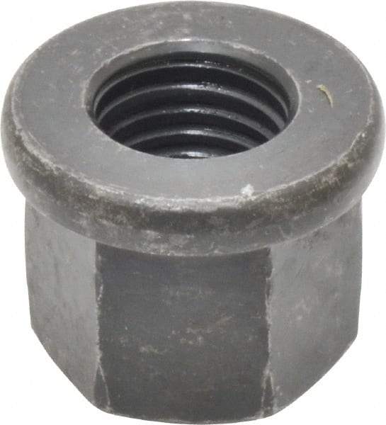 Gibraltar - M16, 31mm Flange Diam, 24mm High, 24mm Across Flats, Flange Nut - Grade 10 Steel, Black Phosphate Finish, 5" Flange Height, DIN 6331 - A1 Tooling