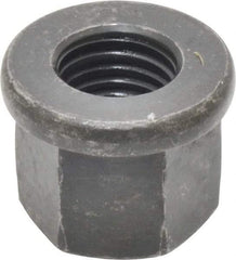 Gibraltar - M16, 31mm Flange Diam, 24mm High, 24mm Across Flats, Flange Nut - Grade 10 Steel, Black Phosphate Finish, 5" Flange Height, DIN 6331 - A1 Tooling