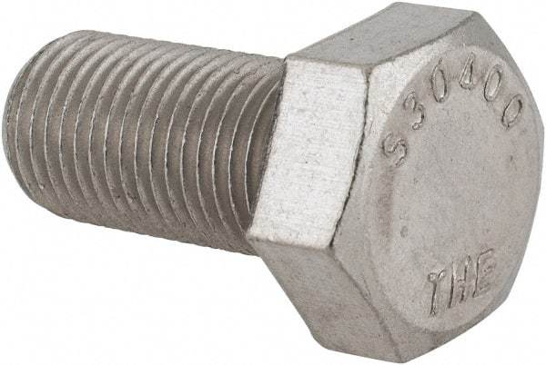 Value Collection - 1/2-20 UNF, 1" Length Under Head Hex Head Cap Screw - Fully Threaded, Grade 316 Stainless Steel, Uncoated, 3/4" Hex - A1 Tooling