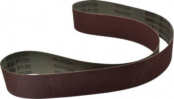 Tru-Maxx - 2" Wide x 48" OAL, 120 Grit, Aluminum Oxide Abrasive Belt - Aluminum Oxide, Fine, Coated - A1 Tooling