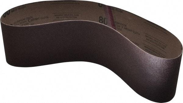 Tru-Maxx - 4" Wide x 36" OAL, 80 Grit, Aluminum Oxide Abrasive Belt - Aluminum Oxide, Medium, Coated - A1 Tooling