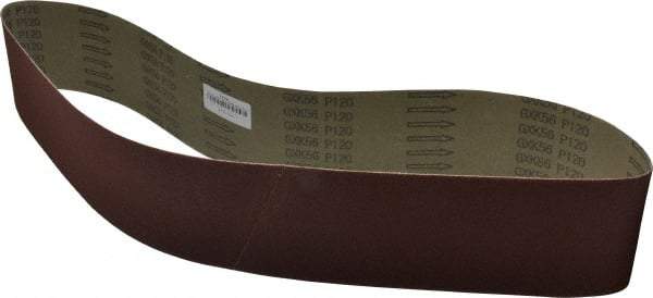 Tru-Maxx - 4" Wide x 54" OAL, 120 Grit, Aluminum Oxide Abrasive Belt - Aluminum Oxide, Fine, Coated - A1 Tooling