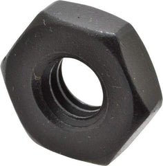 Gibraltar - 1/4-20 UNC Alloy Steel Right Hand Heavy Hex Jam Nut - 1/2" Across Flats, 11/64" High, Black Oxide Finish - A1 Tooling