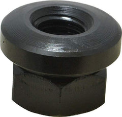 Gibraltar - 1/2-13 Steel Black Oxide Spherical Flange Nut - Grade 12L14, 11/16" High, 1-1/8" Diam x 3/16" High Flange, 1-1/2" Radius - A1 Tooling