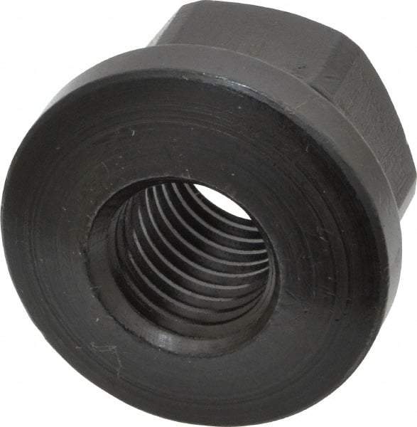 Gibraltar - 3/4-10 Steel Black Oxide Spherical Flange Nut - Grade 12L14, 1" High, 1-5/8" Diam x 1/4" High Flange, 2-1/4" Radius - A1 Tooling