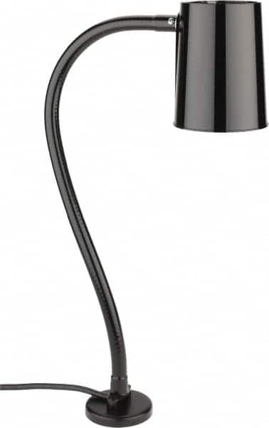 Made in USA - 24 Inch, Gooseneck, Magnetic Mounted, Incandescent, Black, General Purpose Task Light - 100 Watt, 120 Volt, Nonmagnifying - A1 Tooling