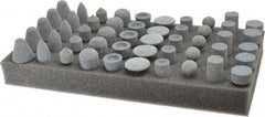 Made in USA - 50 Piece Aluminum Oxide Vitrified Mounted Stone Abrasive Point Set - Includes Shapes A4, A12, A14, A21, A32, A37, A39, A40, W206 & W218 - A1 Tooling