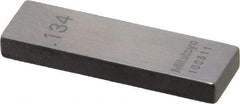 Mitutoyo - 0.134" Rectangular Steel Gage Block - Accuracy Grade 0, Includes Certificate of Inspection - A1 Tooling