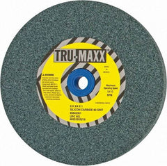 Tru-Maxx - 80 Grit Silicon Carbide Bench & Pedestal Grinding Wheel - 6" Diam x 1" Hole x 3/4" Thick, 5410 Max RPM, K Hardness, Medium Grade , Vitrified Bond - A1 Tooling