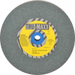 Tru-Maxx - 80 Grit Silicon Carbide Bench & Pedestal Grinding Wheel - 6" Diam x 1" Hole x 1" Thick, 5410 Max RPM, K Hardness, Medium Grade , Vitrified Bond - A1 Tooling