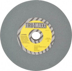 Tru-Maxx - 120 Grit Silicon Carbide Bench & Pedestal Grinding Wheel - 10" Diam x 1-1/4" Hole x 1" Thick, 3250 Max RPM, K Hardness, Fine Grade , Vitrified Bond - A1 Tooling