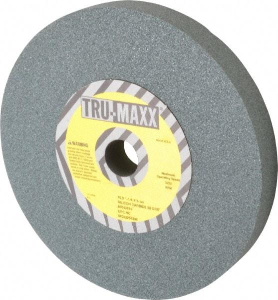 Tru-Maxx - 80 Grit Silicon Carbide Bench & Pedestal Grinding Wheel - 10" Diam x 1-1/4" Hole x 1-1/4" Thick, 3250 Max RPM, K Hardness, Medium Grade , Vitrified Bond - A1 Tooling