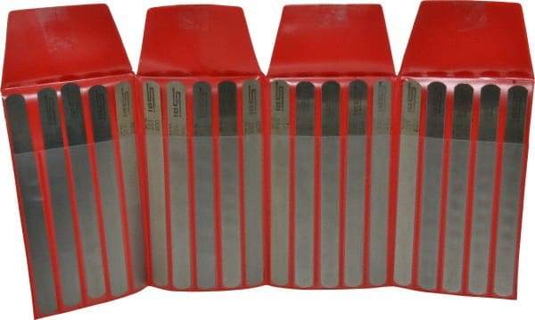 SPI - 20 Piece, 0.001 to 0.025" Thick, Parallel Feeler Gage Set - 6" Leaf Length, 1/2" Wide, Steel - A1 Tooling