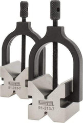 SPI - 1/2 to 1-3/32" Capacity, 90° Angle, Hardened Steel V-Block - 2" Long x 1-1/2" Wide x 1-1/2" High, Sold as 2 Block Set - A1 Tooling