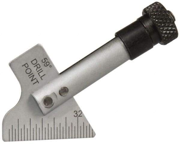 SPI - 118° Bevel Angle Steel Drill Point Gage - 1/32 Inch Bevel Graduation, Use with Steel Rules 3/4 Inch Wide, 0.04 Inch Thick - A1 Tooling