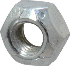 Value Collection - 1/4-28 UNF Grade C Hex Lock Nut with Distorted Thread - 7/16" Width Across Flats, Cadmium Clear-Plated Finish - A1 Tooling