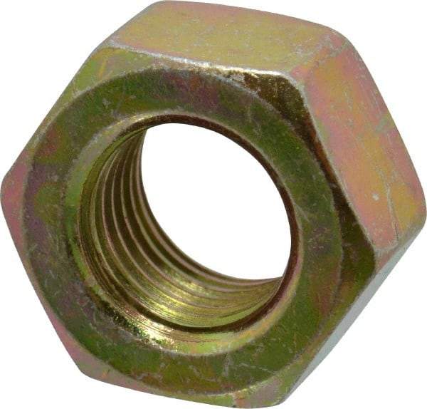 Value Collection - 7/16-20 UNF Steel Right Hand Hex Nut - 11/16" Across Flats, 3/8" High, Zinc Yellow Dichromate Finish - A1 Tooling