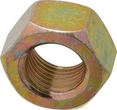 Value Collection - 9/16-18 UNF Steel Right Hand Hex Nut - 7/8" Across Flats, 31/64" High, Zinc Yellow Dichromate Finish - A1 Tooling