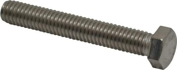 Value Collection - 3/8-16 UNC, 2-1/2" Length Under Head Hex Head Cap Screw - Fully Threaded, Grade 316 Stainless Steel, Uncoated, 9/16" Hex - A1 Tooling