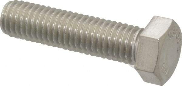 Value Collection - 1/2-13 UNC, 2" Length Under Head Hex Head Cap Screw - Fully Threaded, Grade 316 Stainless Steel, Uncoated, 3/4" Hex - A1 Tooling