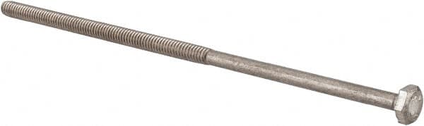 Value Collection - 1/4-20 UNC, 7" Length Under Head Hex Head Cap Screw - Partially Threaded, Grade 18-8 Stainless Steel, Uncoated, 7/16" Hex - A1 Tooling