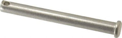 Made in USA - 5/16" Pin Diam, 3" OAL, Standard Clevis Pin - 9/64" Hole, 2-55/64" Usable Length, Uncoated Stainless Steel - A1 Tooling