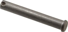 Made in USA - 1/2" Pin Diam, 3-1/2" OAL, Standard Clevis Pin - 5/32" Hole, 3-11/32" Usable Length, Uncoated Stainless Steel - A1 Tooling