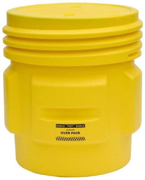 Eagle - 65 Gallon Closure Capacity, Screw On Closure, Yellow Overpack - 30 Gallon Container, Polyethylene, 660 Lb. Capacity, UN 1H2/X300/S Listing - A1 Tooling