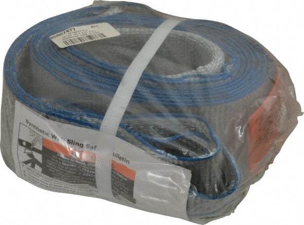 Lift-All - 12' Long x 3" Wide, 4,800 Lb Vertical Capacity, 1 Ply, Polyester Web Sling - 3,800 Lb Choker Capacity, Silver (Color) - A1 Tooling