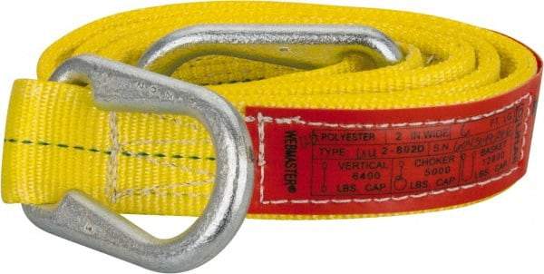 Lift-All - 6' Long x 2" Wide, 6,400 Lb Vertical Capacity, 2 Ply, Polyester Web Sling - 5,000 Lb Choker Capacity, Yellow - A1 Tooling