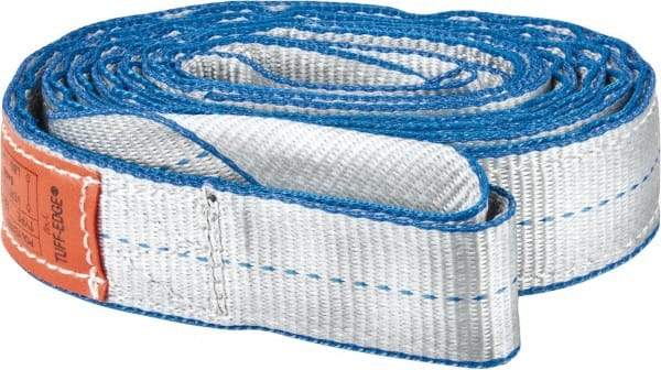 Lift-All - 10' Long x 2" Wide, 6,400 Lb Vertical Capacity, 2 Ply, Polyester Web Sling - 5,000 Lb Choker Capacity, Silver (Color) - A1 Tooling