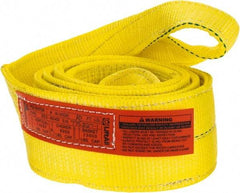 Lift-All - 10' Long x 4" Wide, 11,500 Lb Vertical Capacity, 2 Ply, Polyester Web Sling - 9,200 Lb Choker Capacity, Yellow - A1 Tooling