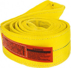 Lift-All - 12' Long x 4" Wide, 11,500 Lb Vertical Capacity, 2 Ply, Polyester Web Sling - 9,200 Lb Choker Capacity, Yellow - A1 Tooling