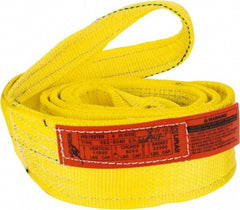 Lift-All - 8' Long x 4" Wide, 11,500 Lb Vertical Capacity, 2 Ply, Polyester Web Sling - 9,200 Lb Choker Capacity, Yellow - A1 Tooling