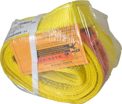 Lift-All - 6' Long x 4" Wide, 11,500 Lb Vertical Capacity, 2 Ply, Polyester Web Sling - 9,200 Lb Choker Capacity, Yellow - A1 Tooling