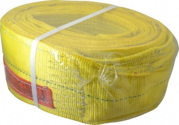 Lift-All - 16' Long x 6" Wide, 16,300 Lb Vertical Capacity, 2 Ply, Polyester Web Sling - 13,000 Lb Choker Capacity, Yellow - A1 Tooling