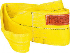 Lift-All - 4' Long x 6" Wide, 16,300 Lb Vertical Capacity, 2 Ply, Polyester Web Sling - 13,000 Lb Choker Capacity, Yellow - A1 Tooling