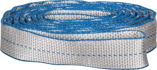 Lift-All - 12' Long x 2" Wide, 6,400 Lb Vertical Capacity, 2 Ply, Polyester Web Sling - 5,000 Lb Choker Capacity, Silver (Color) - A1 Tooling