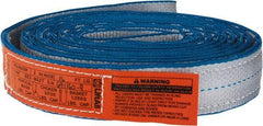 Lift-All - 16' Long x 2" Wide, 6,400 Lb Vertical Capacity, 2 Ply, Polyester Web Sling - 5,000 Lb Choker Capacity, Silver (Color) - A1 Tooling