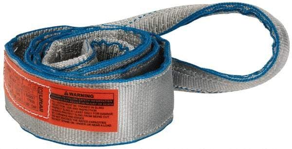 Lift-All - 8' Long x 3" Wide, 8,600 Lb Vertical Capacity, 2 Ply, Polyester Web Sling - 6,900 Lb Choker Capacity, Silver (Color) - A1 Tooling