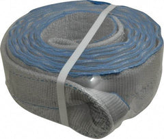 Lift-All - 14' Long x 4" Wide, 11,500 Lb Vertical Capacity, 2 Ply, Polyester Web Sling - 9,200 Lb Choker Capacity, Silver (Color) - A1 Tooling