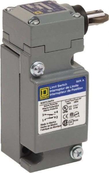 Square D - SPDT, NC/NO, 600 Volt, Screw Terminal, Plunger Actuator, General Purpose Limit Switch - 4 Lb Operating Force - A1 Tooling