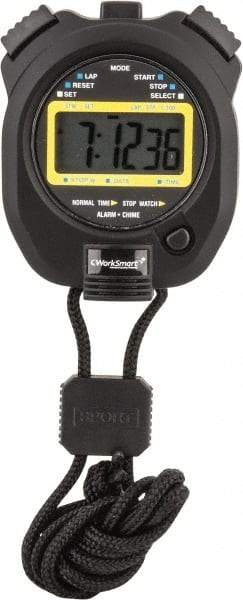 Value Collection - LCD Digital Stopwatch with Split Counter - 4 Functions, 1/100 Sec Resolution, Black - A1 Tooling