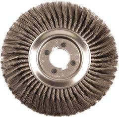 Weiler - 12" OD, 2" Arbor Hole, Knotted Steel Wheel Brush - 3/4" Face Width, 2-3/4" Trim Length, 0.014" Filament Diam, 3,600 RPM - A1 Tooling