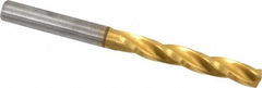 Guhring - 5.4mm 150° Solid Carbide Jobber Drill - TiN Finish, Right Hand Cut, Spiral Flute, Straight Shank, 2.598" OAL, Standard Point - A1 Tooling