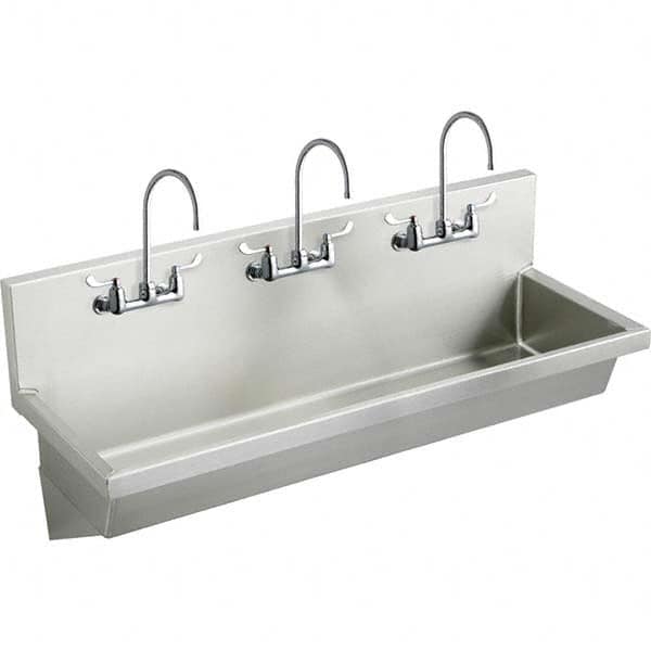 ELKAY - Stainless Steel Sinks Type: (3) Person Wash-Station w/Manual Faucet Outside Length: 72 (Inch) - A1 Tooling